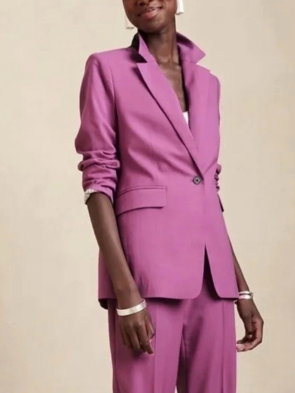 Banana Republic Siena Italian Wool Blazer in Purple Dawn.